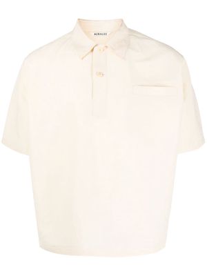 Auralee washed-effect classic polo shirt - Neutrals