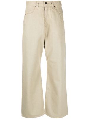 Auralee wide-leg cotton jeans - Neutrals