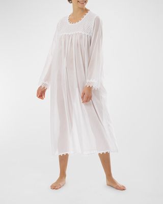 Aurelia Ruched Floral Lace Nightgown