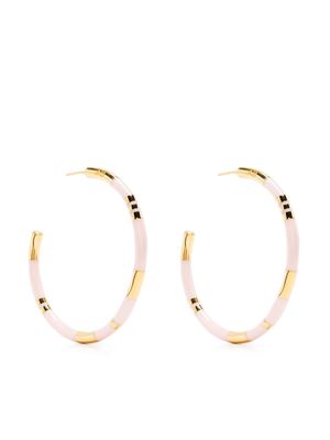 AURELIE BIDERMANN enamel-detail hoop earrings - Gold