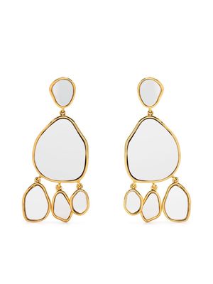 AURELIE BIDERMANN mirror-embellished drop earrings - Gold
