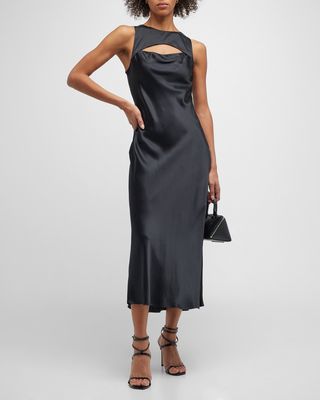 Aurem Silk Cut-Out Slip Dress