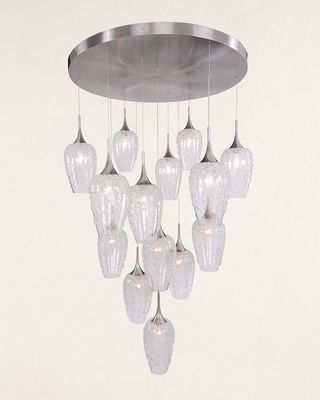 Aureo: Fourteen Light Glass Pendant Chandelier