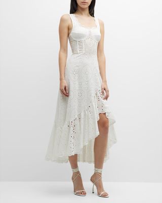Aurora Broderie Anglaise Long Strapless Dress