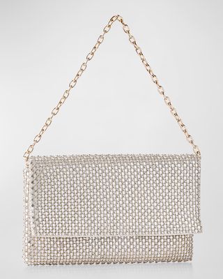 Aurora Crystal Pouchette Top-Handle Bag