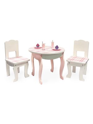 Aurora Princess 18" Plaid Table & Chair Set - Pink - Pink