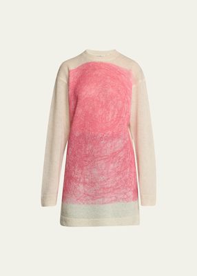 Aurora Scribble-Intarsia Mohair Sweater