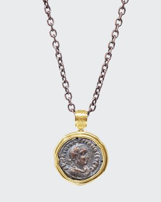 Authentic Emperor Valerian %26 Roman Eagle Reversible Coin Pendant in 18k Gold from Jorge Adeler