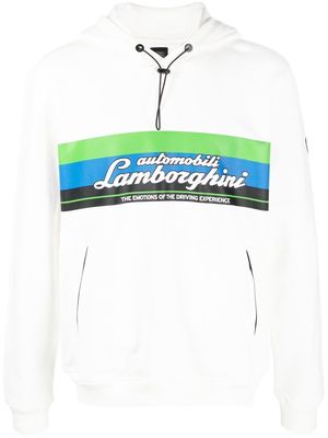 Automobili Lamborghini logo-print hoodie - White