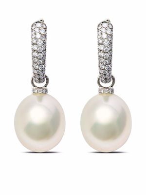 AUTORE 18kt white gold Opera diamond huggie earrings - Silver