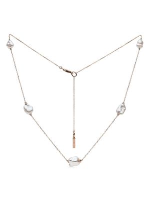 AUTORE MODA 9kt rose gold Sophia Keshi pearl necklace - Pink