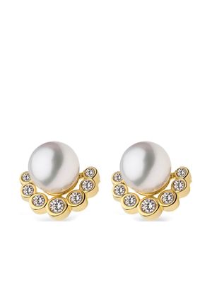 AUTORE MODA Brea crystal-embellished pearl earrings - Gold