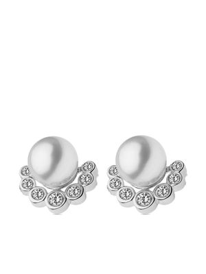 AUTORE MODA Brea crystal-embellished pearl earrings - Silver