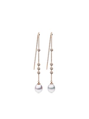 AUTORE MODA Portia crystal-embellished pearl drop earrings - Pink