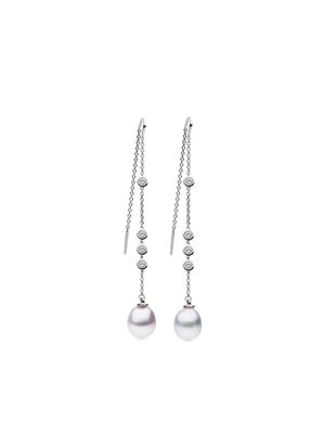 AUTORE MODA Portia crystal-embellished pearl drop earrings - Silver