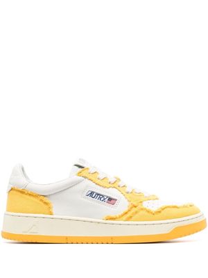 Autry appliqué-detail leather sneakers - Yellow