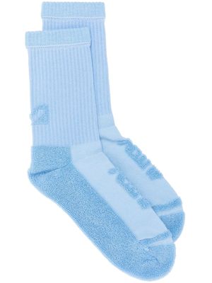 Autry appliqué-logo ankle socks - Blue