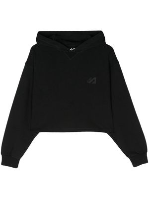 Autry appliqué-logo cropped hoodie - Black