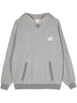 Autry appliqué-logo mélange-effect sweatshirt - Grey