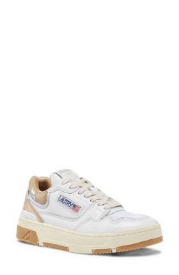 AUTRY CLC Mixed Media Low Top Sneaker in White/Candging