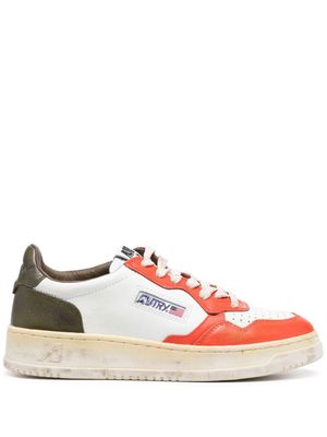 Autry colour-block lace-up leather sneakers - White