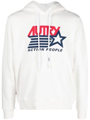 Autry cotton logo-print hoodie - White