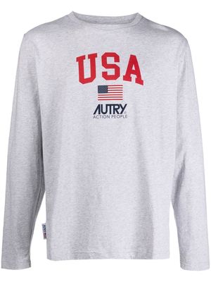 Autry cotton long-sleeved T-shirt - Grey