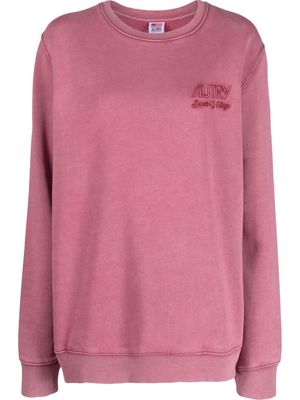 Autry embroidered-logo cotton sweatshirt - Pink