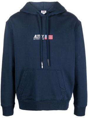 Autry embroidered-logo hoodie - Blue