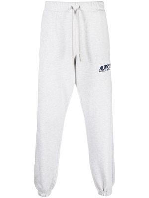Autry embroidered logo-patch fleece track-pants - Grey