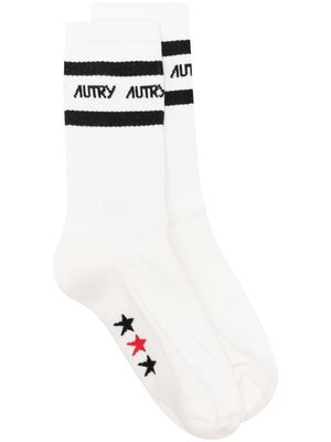Autry embroidered-logo socks - White