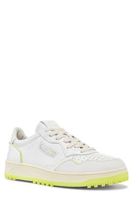 AUTRY Golf Low Top Sneaker in White /Yellow