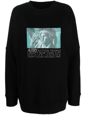 Autry graphic-print cotton sweatshirt - Black
