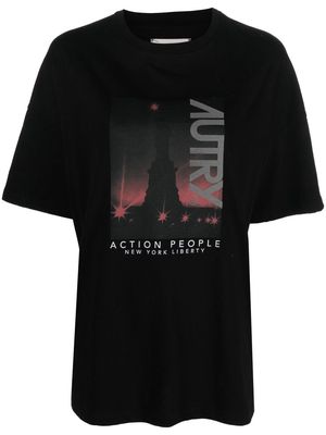 Autry graphic-print cotton T-shirt - Black