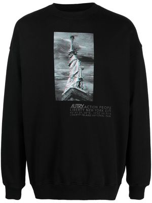 Autry graphic-print detail sweatshirt - Black