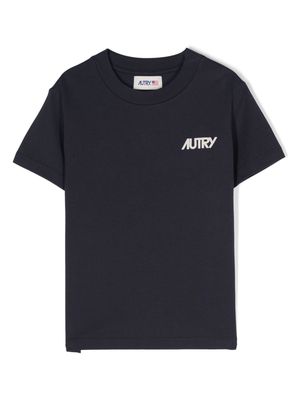 Autry Kids logo-flocked cotton T-shirt - Blue