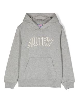 Autry Kids logo-print cotton hoodie - Grey