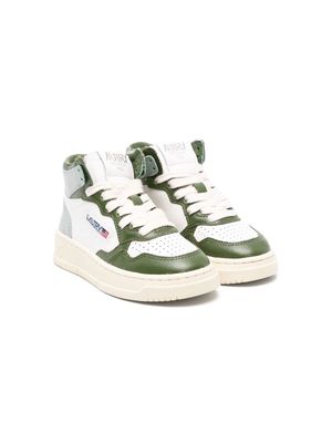 Autry Kids panelled hi-top leather sneakers - Green