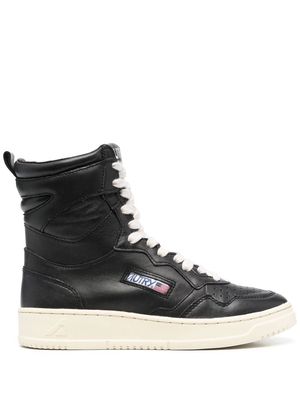 Autry leather lace-up trainers - Black
