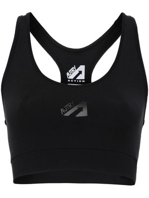 Autry logo-appliqué racerback sports bra - Black