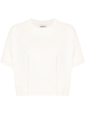 Autry logo-debossed cotton T-shirt - Neutrals