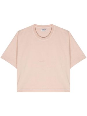 Autry logo-debossed cotton T-shirt - Pink