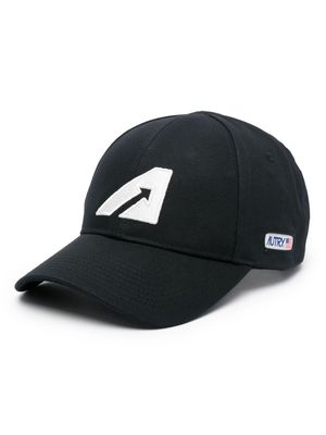 Autry logo-embroidered cotton cap - Black