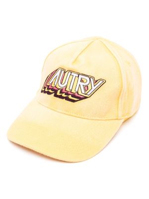 Autry logo-embroidered cotton cap - Yellow