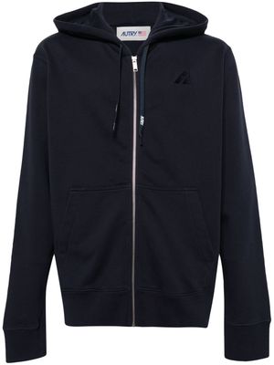 Autry logo-embroidered cotton hoodie - Blue