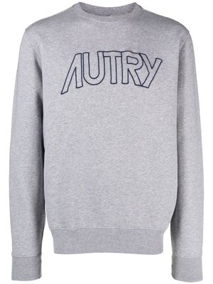 Autry logo-embroidered cotton jumper - Grey