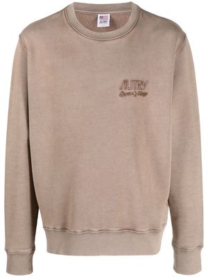 Autry logo-embroidered cotton sweatshirt - Brown