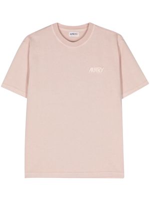 Autry logo-embroidered cotton t-shirt - Pink