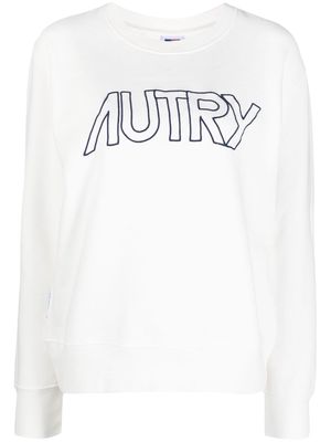 Autry logo-embroidered cotton T-shirt - White