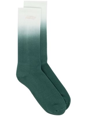Autry logo-embroidered ombré socks - Green